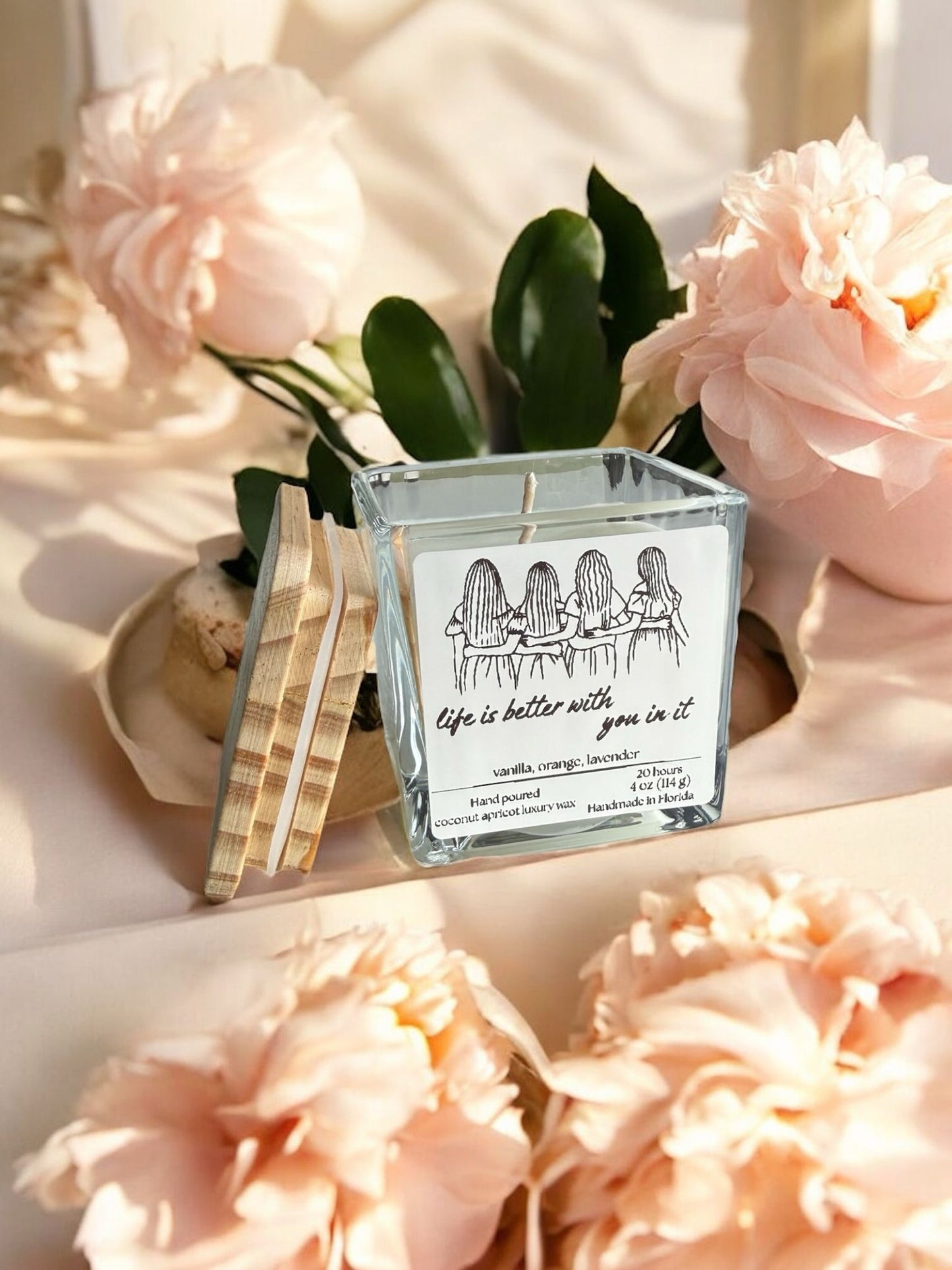 Life is better with you in it, Square Glass Jar Candle