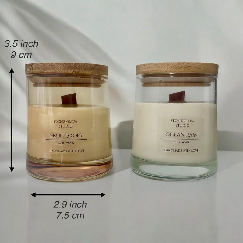 Set of 2 Glass Jar Candles.
